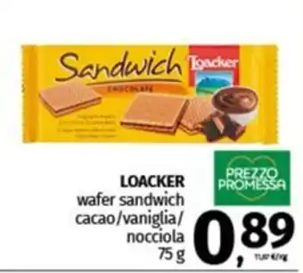 LOACKER wafer sandwich cacao/vaniglia/ nocciola 75 g