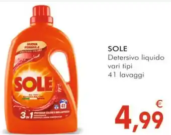Igiene&Vanità SOLE Detersivo liquido vari tipi 41 lavaggi offerta