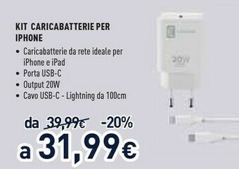 Unieuro Cellularline Kit Caricabatterie Per IPhone offerta