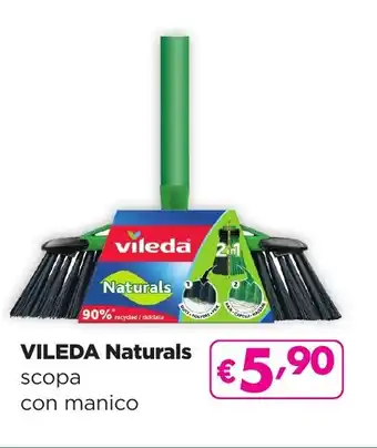 La Saponeria VILEDA Naturals scopa con manico offerta