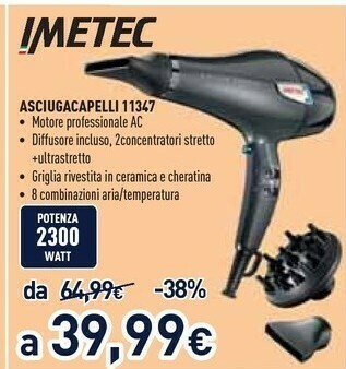 Unieuro Imetec Asciugacapelli 11347 offerta