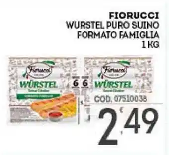 Eurocash Fiorucci Würstel Puro Suino Formato Famiglia 1kg offerta