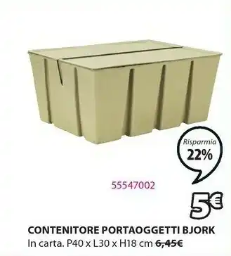 JYSK Contenitore Portaoggetti Bjork offerta