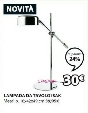 JYSK Lampada Da Tavolo Isak offerta