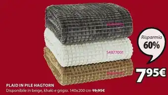 JYSK Jysk Plaid In Pile Hagtorn offerta