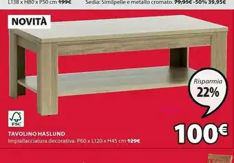 JYSK Novità Tavolino Haslund offerta
