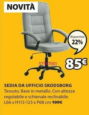 JYSK Sedia Da Ufficio Skodsborg offerta