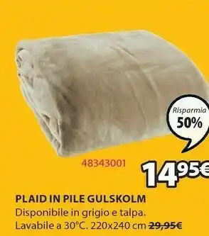 JYSK Jysk Plaid In Pile Gulskolm offerta