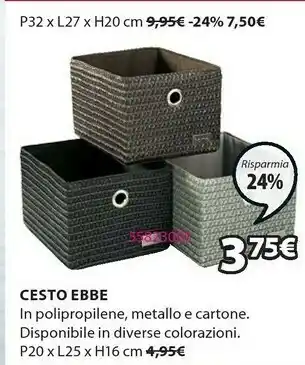 JYSK Cesto Bebe offerta