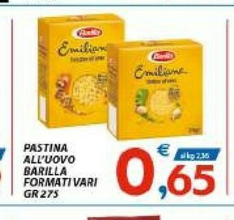 Vivo Supermercati Barilla Emiliane Stelline 275 G(ml) offerta
