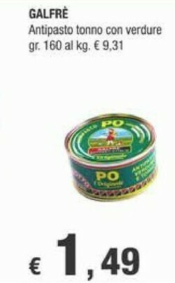 Crai Galfre Antipasto Tonno Con Verdure 160 G offerta