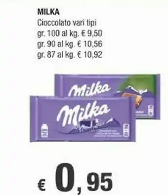 Crai Milka Milka - Milka Cioccolato Bianco 100 g(ml) offerta