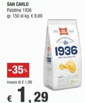 Crai San Carlo Patatina Classica 150 G(ml) offerta