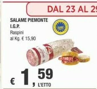 Crai Raspini Salame Piemonte IGP offerta