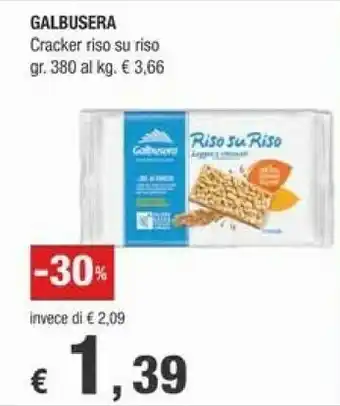 Crai Galbusera Galbusera - Cracker Integrali con Riso Riso su Riso offerta