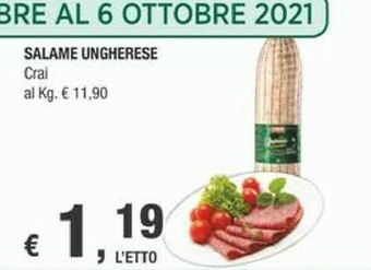 Crai Crai Salame Ungherese offerta