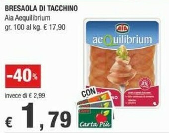 Crai Aia Bresaola Di Tacchino Aequilibrium offerta