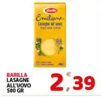 Premium Supermercati BARILLA LASAGNE ALL'UOVO 500 GR offerta