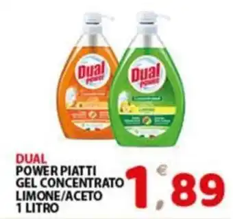 Premium Supermercati DUAL POWER PIATTI GEL CONCENTRATO LIMONE/ACETO 1 LITRO offerta