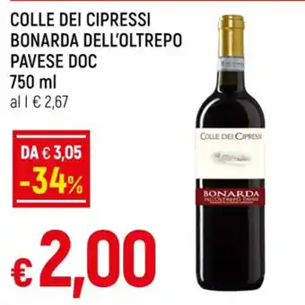 Galassia COLLE DEI CIPRESSI BONARDA DELL'OLTREPO PAVESE DOC 750 ml offerta