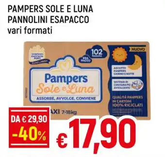 Galassia PAMPERS SOLE E LUNA PANNOLINI ESAPACCO vari formati offerta