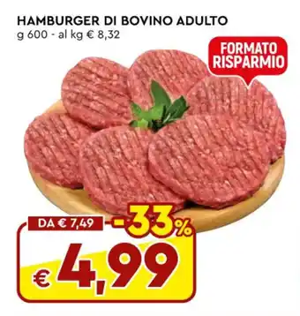 Galassia HAMBURGER DI BOVINO ADULTO g 600 offerta