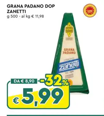 Galassia GRANA PADANO DOP ZANETTI g 500 offerta