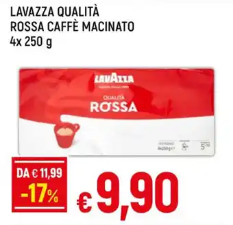 Galassia LAVAZZA QUALITÀ ROSSA CAFFÈ MACINATO 4x 250 g offerta