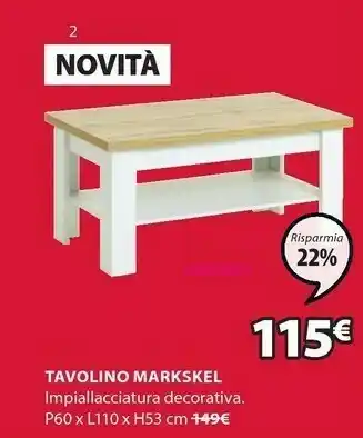 JYSK Tavolino Markskel offerta