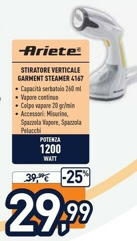 Unieuro Ariete 4167 260 L Bianco, Giallo 1200 W offerta