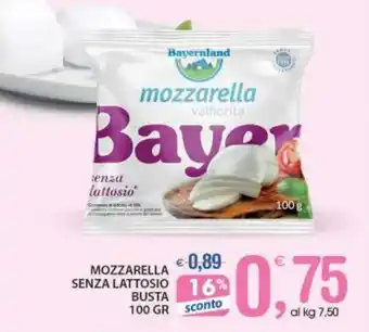 Qui Discount MOZZARELLA SENZA LATTOSIO BUSTA 100 GR offerta
