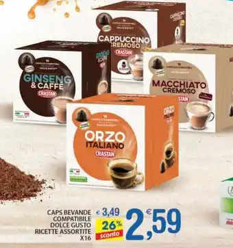 Qui Discount CAPS BEVANDE COMPATIBILE DOLCE GUSTO RICETTE ASSORTITE X16 offerta
