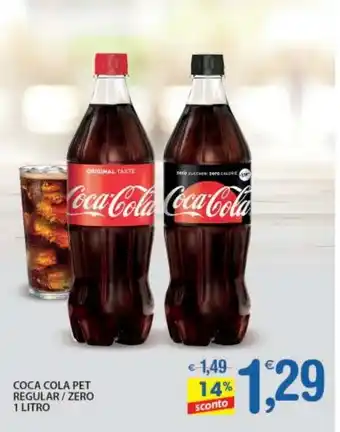 Qui Discount COCA COLA PET REGULAR/ZERO 1 LITRO offerta