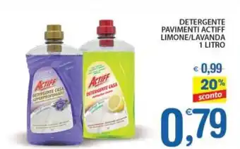 Qui Discount DETERGENTE PAVIMENTI ACTIFF LIMONE/LAVANDA 1 LITRO offerta