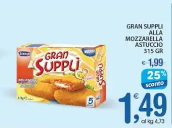 Qui Discount GRAN SUPPLI ALLA MOZZARELLA ASTUCCIO 315 GR offerta