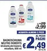 BAGNOSCHIUMA NEUTRO ROBERTS idratante,dermazero, micellare, 600 ml