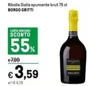 Iper La Grande Ribolla Gialla spumante brut 75 cl BORGO GRITTI offerta