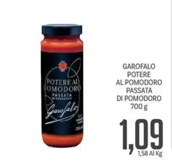 Supermercati Piccolo GAROFALO POTERE AL POMODORO PASSATA DI POMODORO 700 g offerta