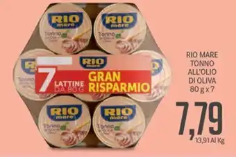 Supermercati Piccolo RIO MARE TONNO ALL'OLIO DI OLIVA 80 g x 7 offerta