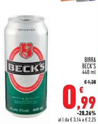 Conad City BIRRA BECK'S 440 ml offerta