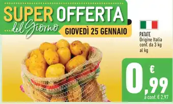 Conad City PATATE Origine Italia conf. da 3 kg al kg offerta