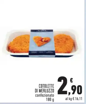 Conad City COTOLETTE DI MERLUZZO confezionato 180 g offerta