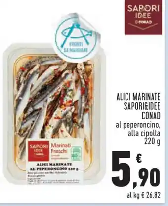 Conad City ALICI MARINATE SAPORI&IDEE CONAD al peperoncino, alla cipolla 220 g offerta