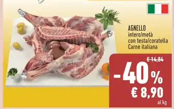 AGNELLO intero/metà con testa/coratella Carne italiana
