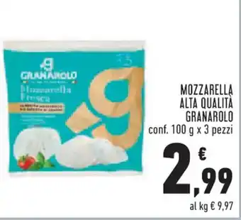 Conad City MOZZARELLA ALTA QUALITÀ GRANAROLO conf. 100 g x 3 pezzi offerta