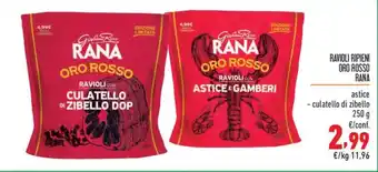 Maxi Supermercati RAVIOLI RIPIENI ORO ROSSO RANA astice - culatello di zibello 250 g offerta
