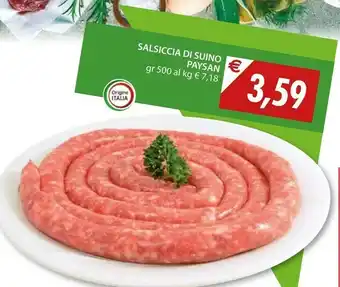 Mercatò Paysan Salsiccia Di Suino offerta