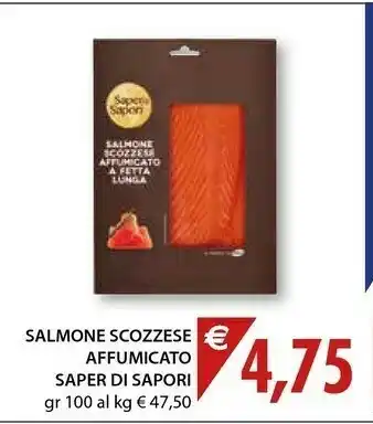 Mercatò Saper di sapori Salmone Scozzese Affumicato A Fetta Lunga 100 G(ml) offerta