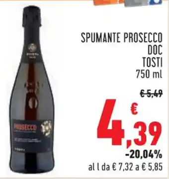 Conad City SPUMANTE PROSECCO DOC TOSTI 750 ml offerta