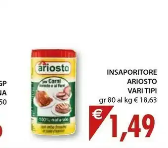 Mercatò Ariosto Insaporitore Per Carni Arrosto E Ai Ferri Con Erbe Fresche E Sale Marino 80 G(ml) offerta